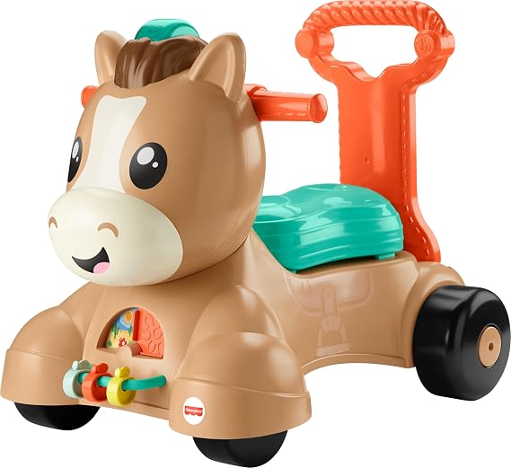Fisher-Price Baby Learning Toy, Walk Bounce & Ride Pony Musical Walker & Ride-On for Infants & Toddlers Ages 9+ Months | for Infants & Toddlers