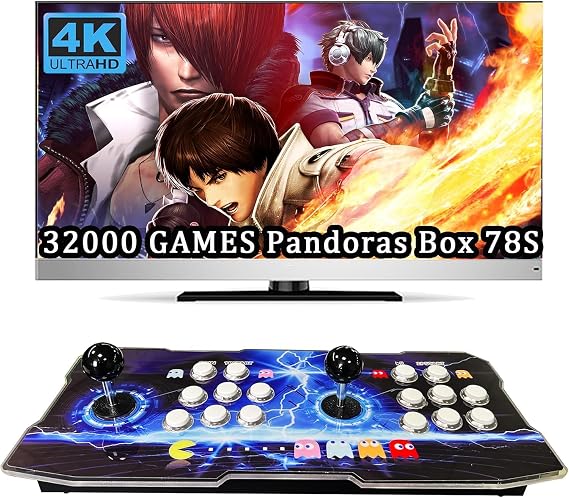 RegiisJoy 32000 78S mini Pandoras Box Arcade Game Console PC & Projector & TV, 2-4 Players, 1280X720, 3D Games, Search/Hide/Save/Load/Pause Games