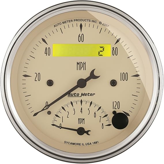 AUTO METER 1881 Antique Beige Tach/Speedo Combo,3.375 in.