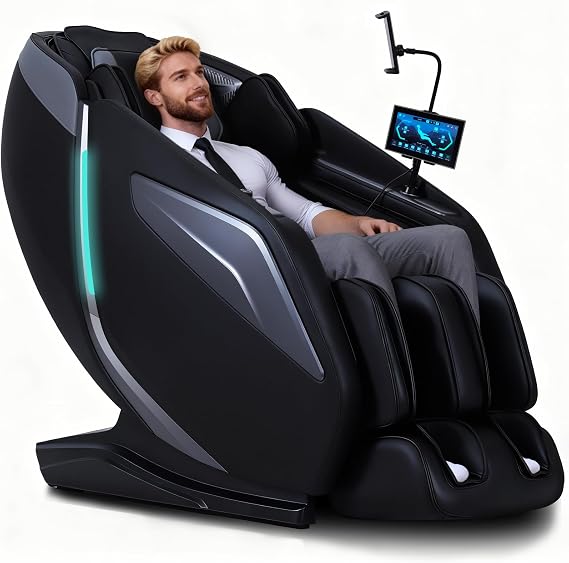 4D Massage Chair Full Body Zero Gravity SL-Track Body Scan & Stretch, Black