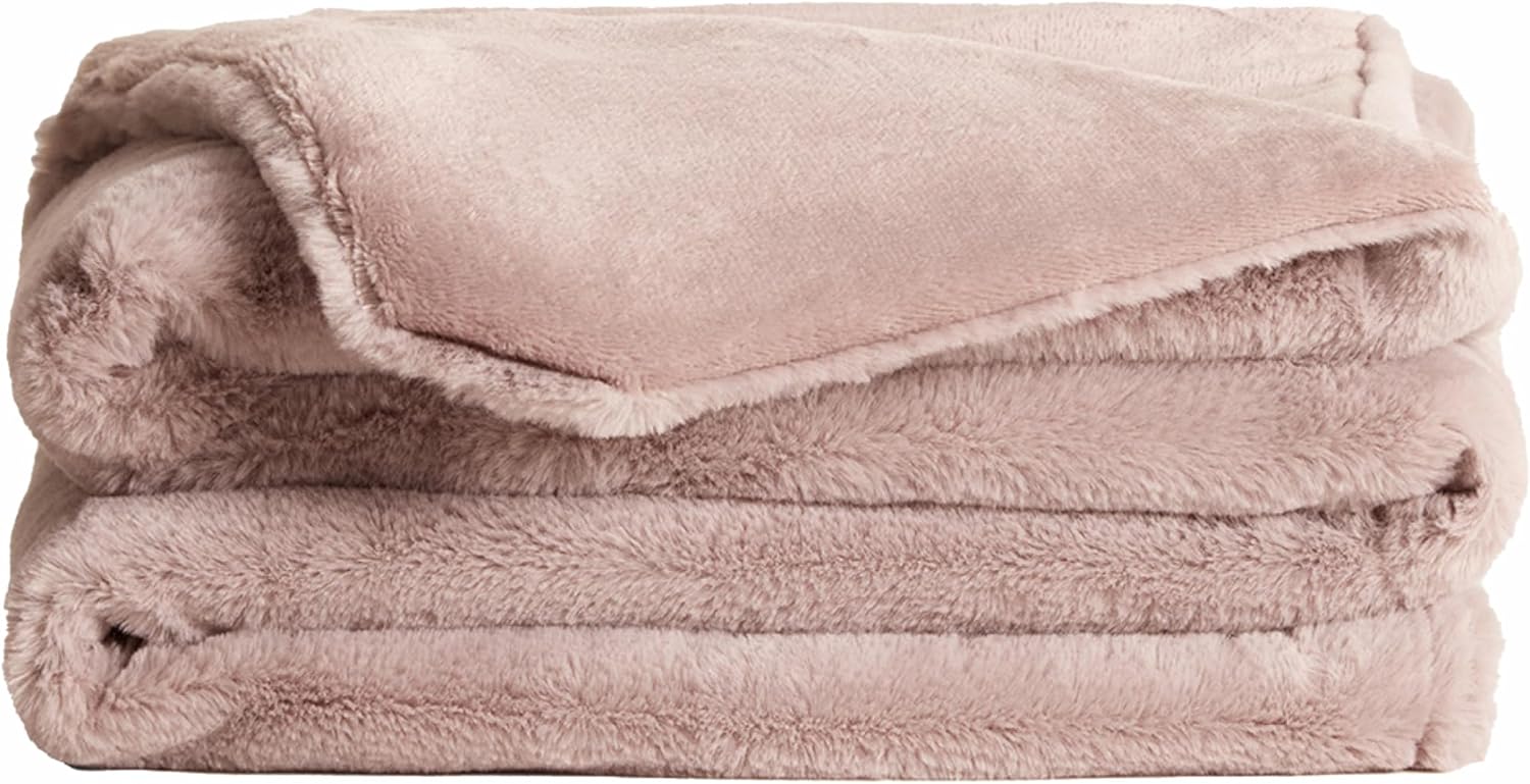 UnHide Lil’ Pet Marsh - Faux Fur Pet Blanket - Extra Soft, Lightweight, Durable Pet Blanket - Machine Washable - for Bed Cover, Couch Protection, and Crate Comfort - Rosy Baby, 34” x 44