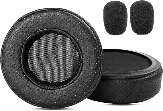 Thicker Upgrade Ear Pads Ear Cushions Mic Foam Replacement Compatible with Mpow 071 USB Headphone (Protein Leather Earpads Black)