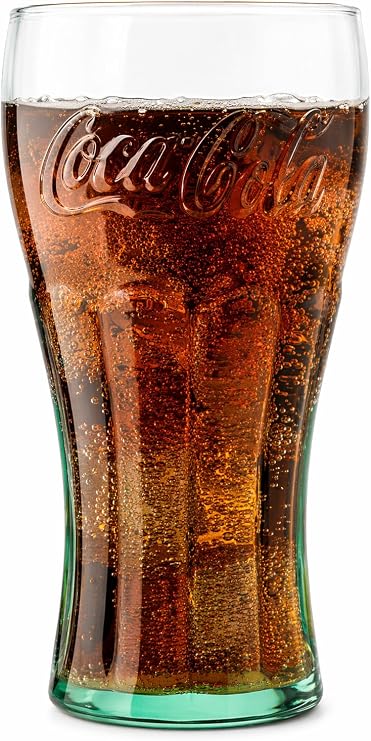 Libbey CLASSIC COCA-COLA Green Glass Tumbler GIFT SET OF 4 Glasses (6" Tall--16.75 oz. Size)