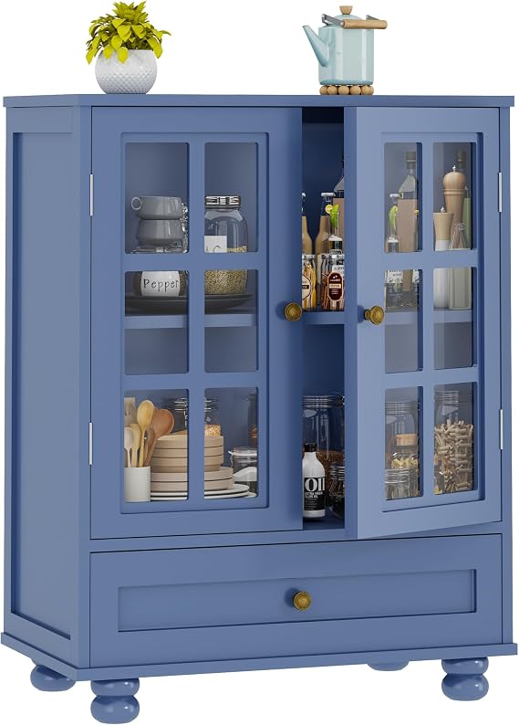33" Sideboard Buffet Cabinet with Storage, Wood Kitchen Storage Cabinet