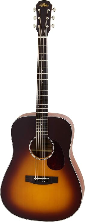 Aria Vintage 100 Series 6 String Dreadnought Acoustic Guitar, Matte Tobacco Burst (ARIA-111-MTTS)