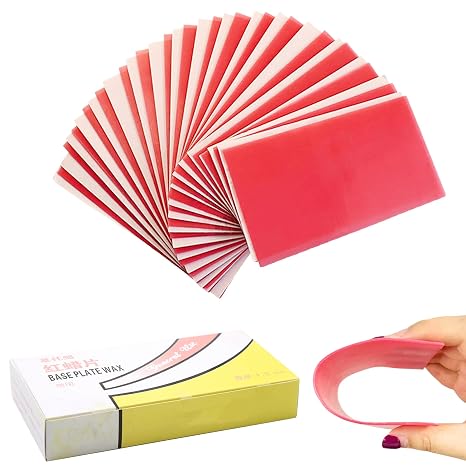 20Pcs Dental Base Plate Wax Red Utility Wax Molding Casting Soft Wax Sheets