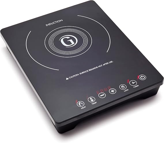GreenPan Portable Induction Cooktop, Countertop Burner with Temperature Controls, Programmable LED Display with Timer, 1800W, Black, Induction Cooker