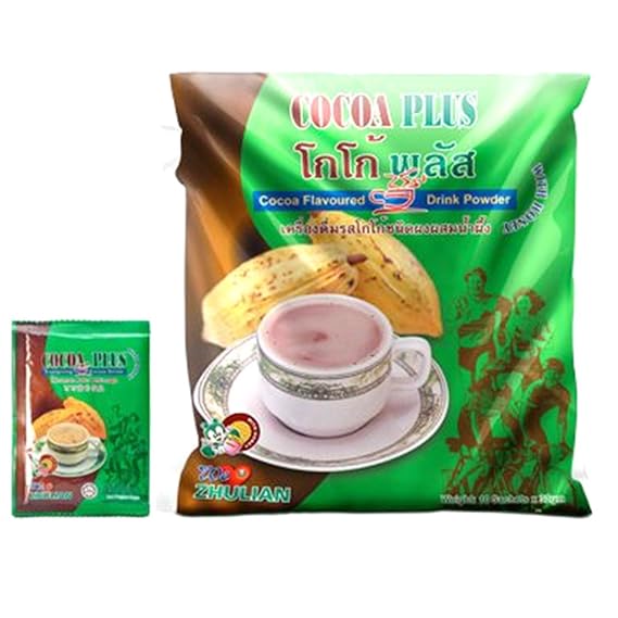 ZHULIAN Cocoa Plus Honey, Cocoa Flavoured Drink Powder Original of concentrated cocoa mixed with honey , 1 pack (30g. x10 sachets)