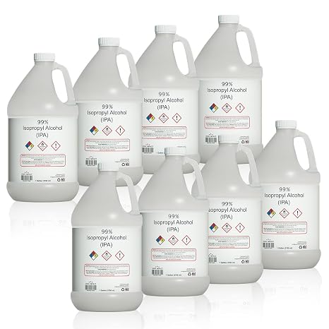 High Impact 99% Isopropyl Alcohol (IPA) Gallon - Pack of 8-128 oz Each | Made in The USA