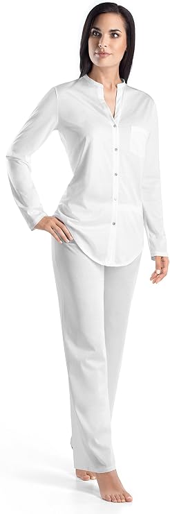 HANRO Cotton Deluxe Long Sleeve Button Front Pajama Set Sleepwear