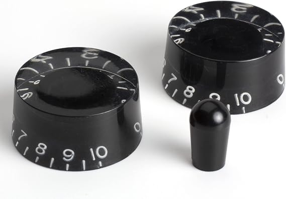 ToneShaper Black Speed Knob Set + Black Switch Tip, fits PRS SE Wiring Kit