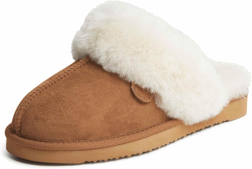 Fireside by Dearfoams womens Sydney Shearling Indoor/Outdoor Water Resistant Scuff Slipper