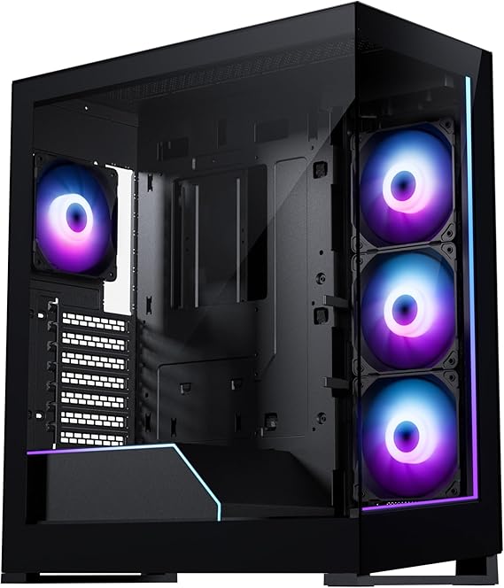 Phanteks NV5S Showcase Mid-Tower ATX PC Case, 4 M25-120 ARGB Fans, High-Airflow Gaming Chassis with Seamless Tempered Glass, Integrated ARGB Lighting, Type-C Gen2, Black