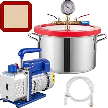 VEVOR Vacuum Chamber with Pump, 1 Gal Vacuum Chamber, Acrylic Lid, 3 CFM Single Stage Vacuum Pump, Copper Motor-Stable Operation, Ideal for Epoxy Resin Degassing, Vacuum Packing etc