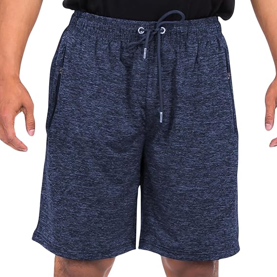 Light Weight Active Running Shorts, Marbled Design, Zippered Pockets, S-3XL, 5 Colors