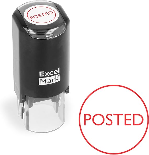 ExcelMark Posted Self Inking Rubber Stamp - Red Ink (A-17)