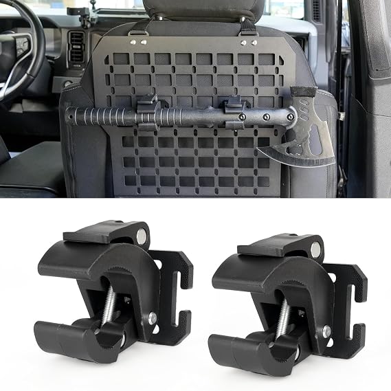 Quick Release Clamp Shovel Mount for MOLLE Panel Attachments for Tactical Backpack MOLLE Bag Molle Attachments for Shovel, Axe, and Tools, 2-Pack