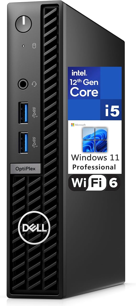 Dell OptiPlex 7000 7010 MFF 1.2L Micro Form Factor Business Desktop Computer, Intel Hexa-Core i5-12500T (Beat i7-11700T), 64GB DDR4 RAM, 2TB PCIe SSD, WiFi 6, Bluetooth, Windows 11 Pro