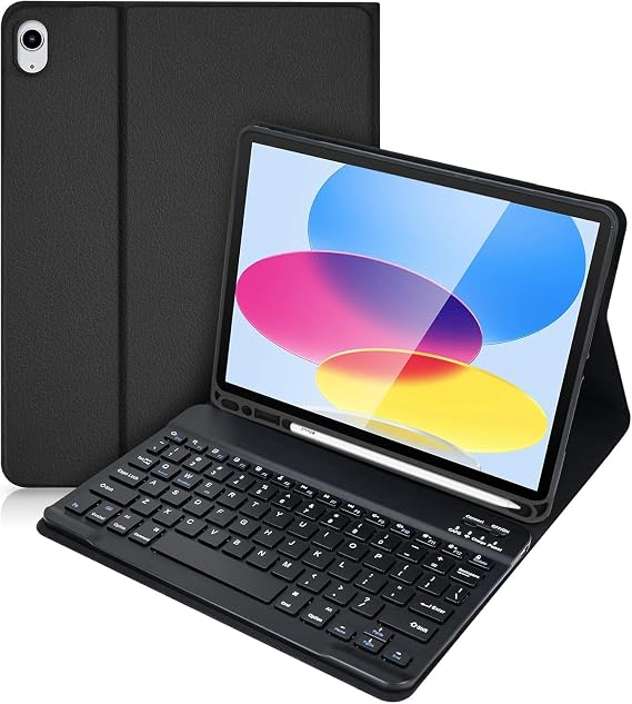 Fogy Apple Ipad (A16) 10th Generation 2022/2025 Compatible Bluetooth Turkish Q Keyboard Case Black