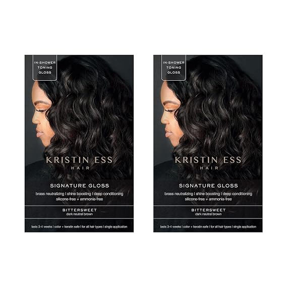 Kristin Ess The One Signature Hair Gloss - Bittersweet: Dark Neutral Brown (Pack of 2)