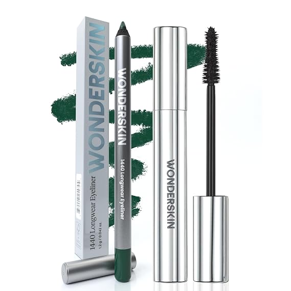 Wonderskin 1440 Longwear Eyeliner (Pine) with Wonderskin Black Mascara