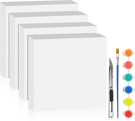 White 4 Pack 12"x12"x2" FR Foam Sheets 2" Thick Polystyrene Rectangle XPS Foam Board Craft Insulation DIY Modeling Art Supplies | ポリスチレン長方形XPSフォームボードクラフト断熱DIYモデリングアート用品用