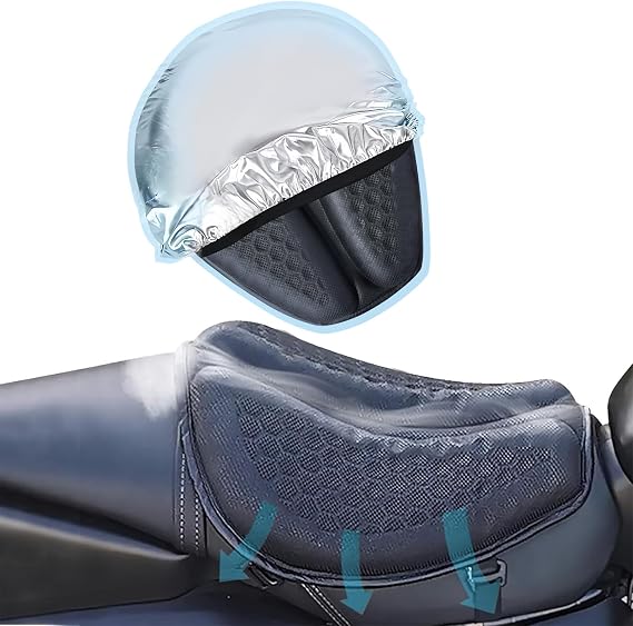Motorcycle Gel Seat Cushion Moto 3D Honeycomb Waterproof Function Universal Seat Cover Structure Breathable Shock Absorption Reduces Motorcycle Gel Seat Pad for Comfortable Long Rides