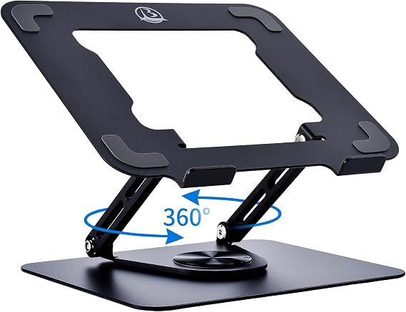 Masa için Dizüstü Bilgisayar Standı Ayarlanabilir Yükseklik, Dizüstü Bilgisayar için Alüminyum Alaşımlı Döner Bilgisayar Standı, 360° Dönebilen Tabanlı Macbook Standı, Masa için Ergonomik Dizüstü
