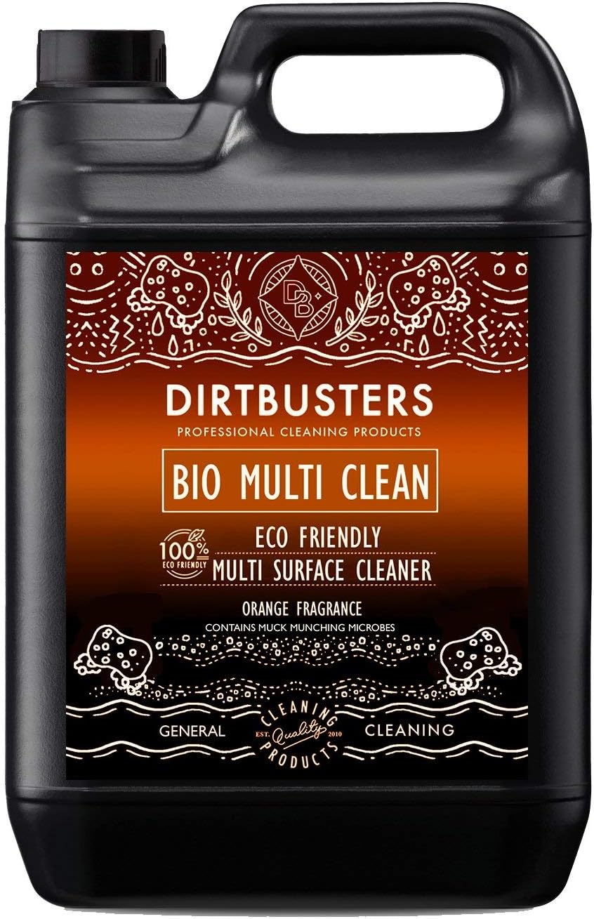 Dirtbusters Bio Multi Surface Cleaner, Eco Friendly Highly Concentrated All Purpose Cleaner To Clean Surfaces, Floors, Walls, Kitchen & Bathroom, Orange (5L)