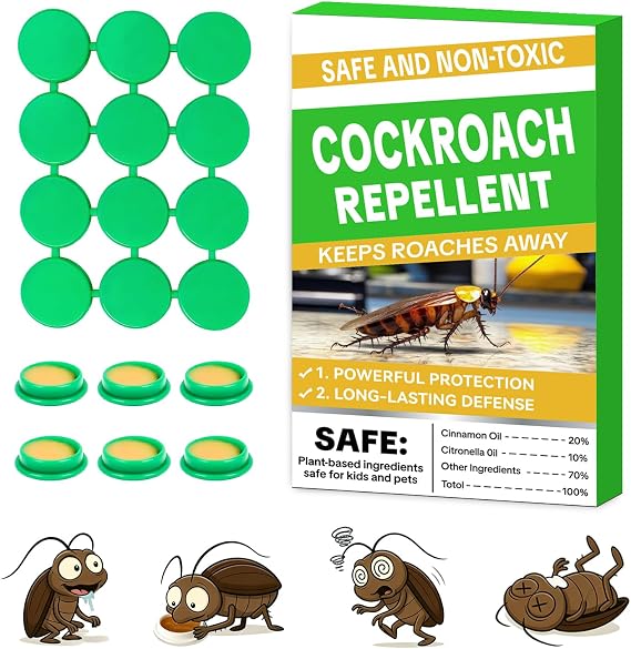 Cockroach Gel Bait Traps, 24 Pack Cockroach Repellent Indoor Home, Roach Deterrent, Pet Safe Roach Repeller Outdoor, Keep Roaches Away, Get Rid of Roaches for House, Hotel,Warehouse