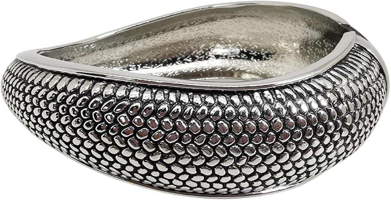 Braided Bangle Bracelets for Women Wrist Cuffs Womens Bracelet Metal Hinged Cuff Bangle Screw Bracelet, Anti Silver