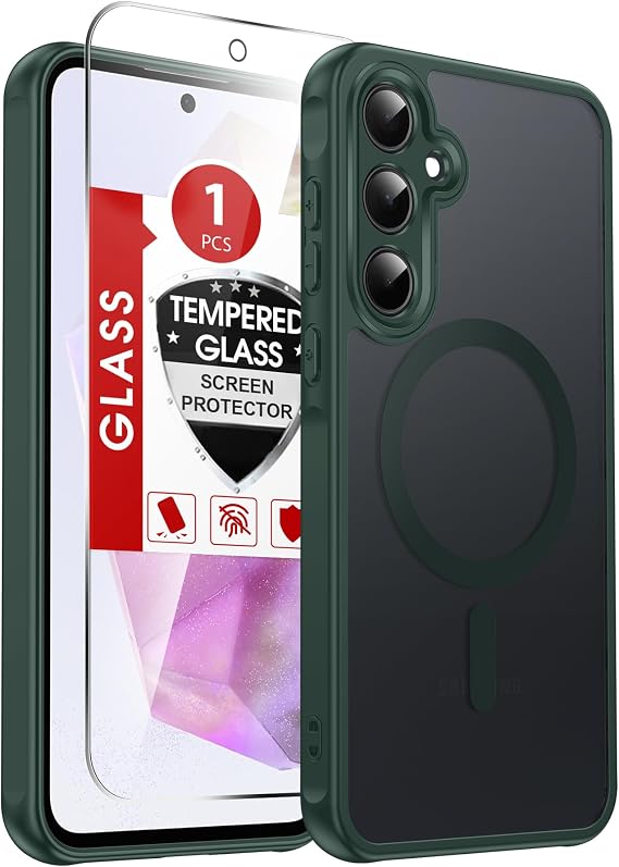 LeYi for Galaxy A35-5G Phone Case Tempered Glass Screen Protector