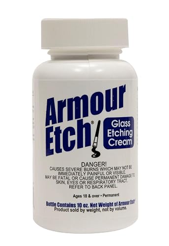 Armour Etch Glass Etching Cream - Create Stunning Designs on Glass Surfaces - Etching Cream by Armour Products - 10 oz Net Weight