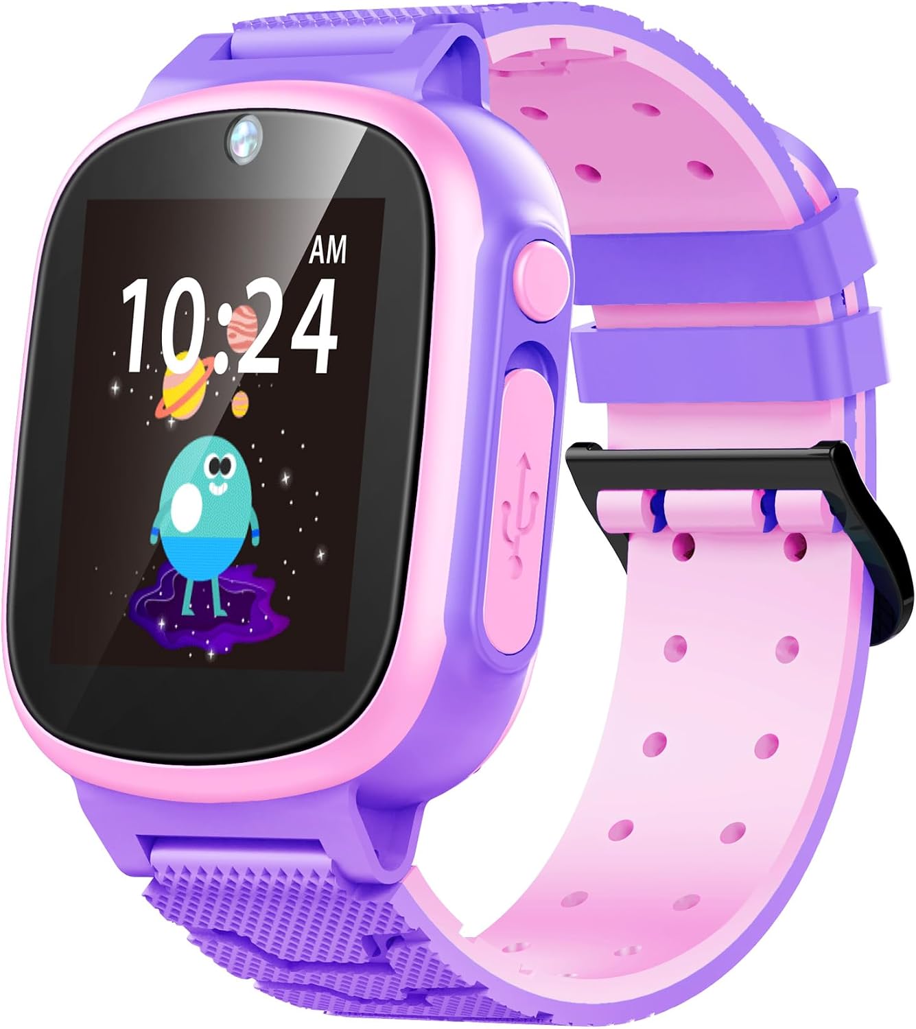 Smart Watch for Kids Birthday Gift Ideas Boys Toys with 20 Puzzle Games Alarm Video Music Player Pedometer Flashlight Gifts for 4-12 Year Old Purple