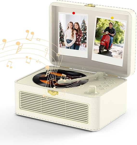 Retro CD Players for Home with Bluetooth, Radio & Speakers White