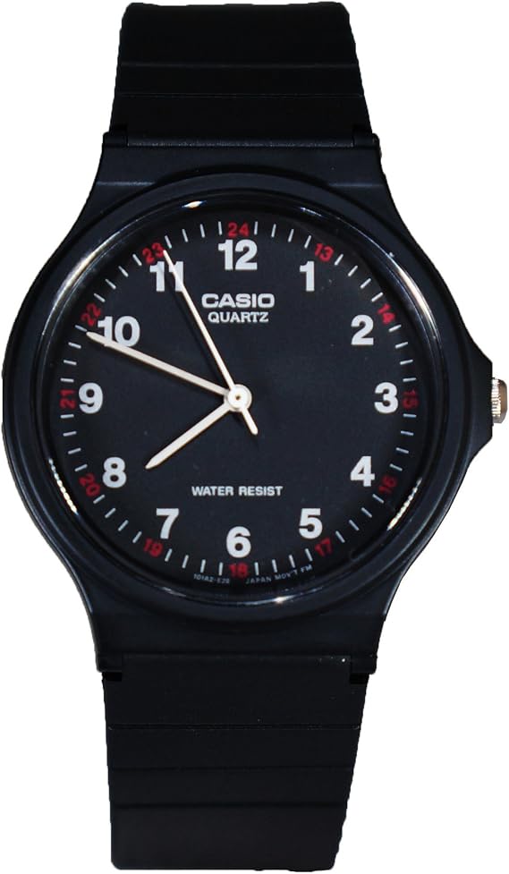 Casio Men's Analog Display MQ24-1B Black Resin Quartz Watch with Black Dial