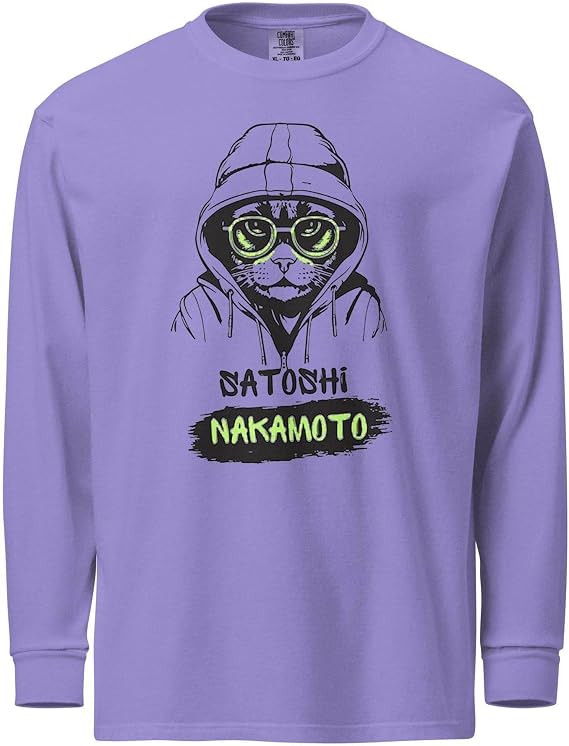 Satoshi Nakamoto Long Sleeve T-Shirt - Violet - S