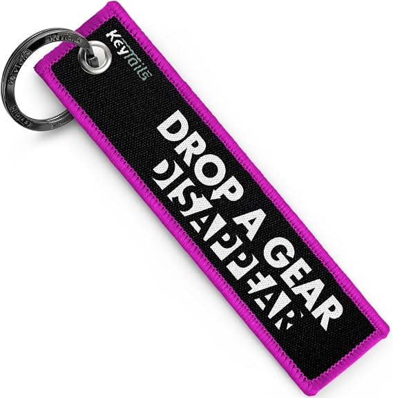 Keychains, Premium Quality Key Tag for Motorcycle, Car, Scooter, ATV, UTV [Drop A Gear & Disappear]