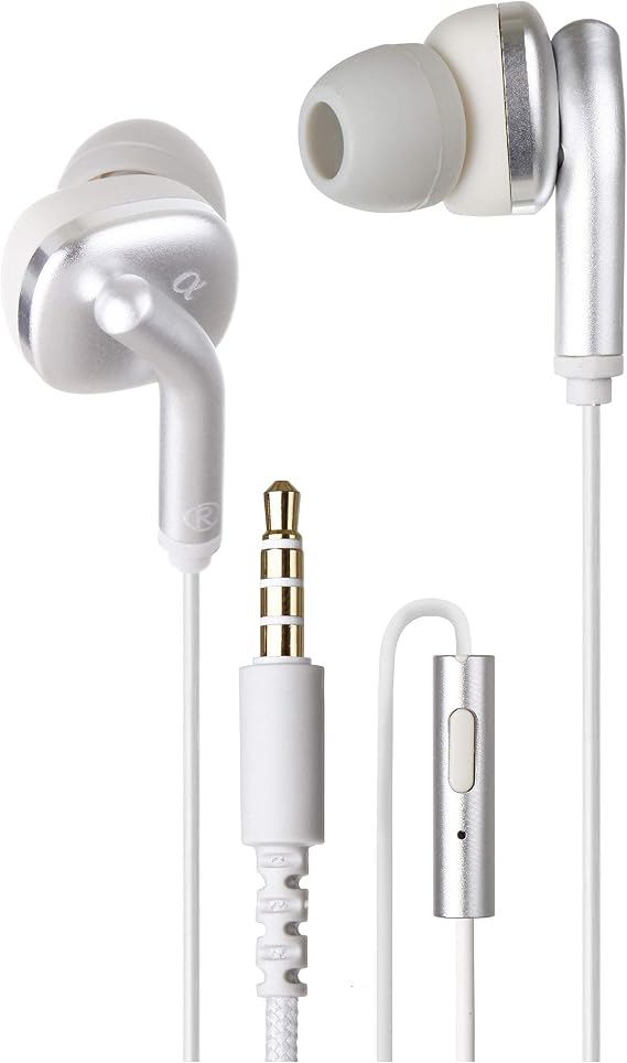 Alphasonik Premium In Ear Alpha Bass Noise Isolating Headset Earphones/Earbuds/Headphones with Stereo Microphone & Remote Control Made for Apple iPhone iPad iPod Samsung Galaxy Android Smartphones
