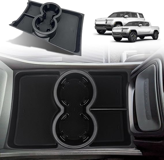 BestEvMod Lower Console Organizer for |2022-2024| Rivian R1T R1S (Black)