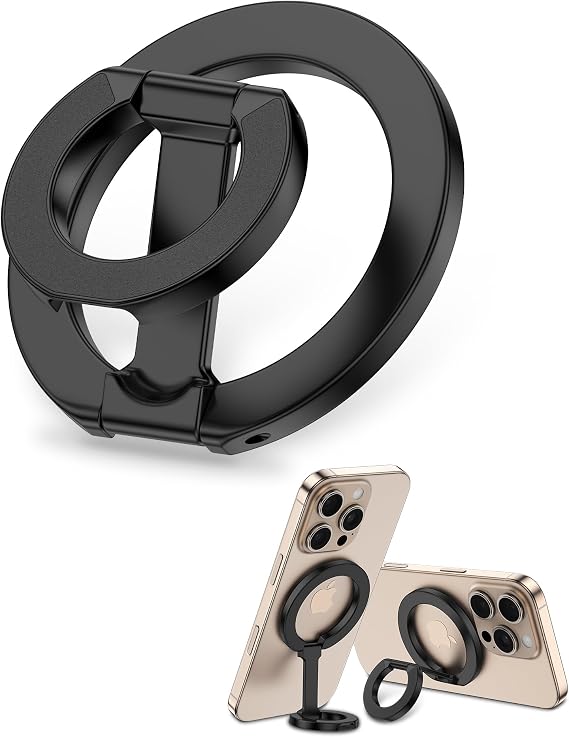 MagSafe Phone Grip Holder Dual-Sided Magnetic Finger Ring with Kickstand