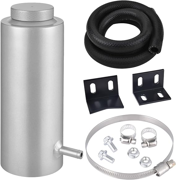 EVIL ENERGY Coolant Overflow Tank, Radiator Overflow Bottle 800ml Universal Aluminum Silver