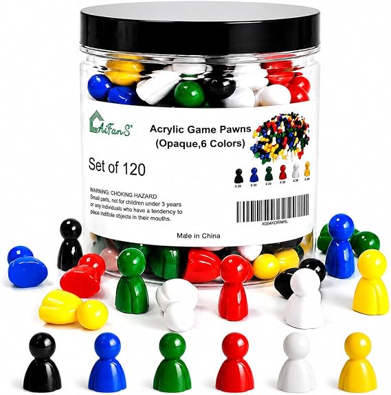 120PCS Game Pawns, 6 Colors Board Game Pieces