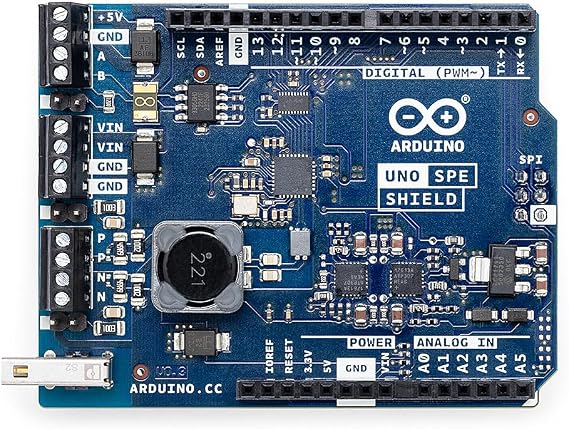 Arduino UNO SPE Shield [ASX00073] - Add Single Pair Ethernet (10BASE-T1S) with PoDL + RS485 to UNO R4, Industrial IoT, Legacy Integration, Smart Factory & Building Automation