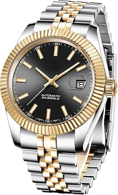 Chronograph Watch for Men, Luxury Sport Watches with Ceramic Bezel, Stainless Steel Screw-Down Crown 100M Water Resistant, Shock Resistant