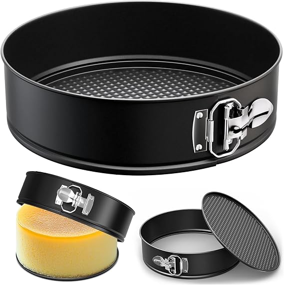 Round Pan for Baking,Springform Cake Tin with Loose Base, Non Stick Bake Ware Round Cake Tin for Restaurants, Home and Kitchen,PFOA Free (8inch)