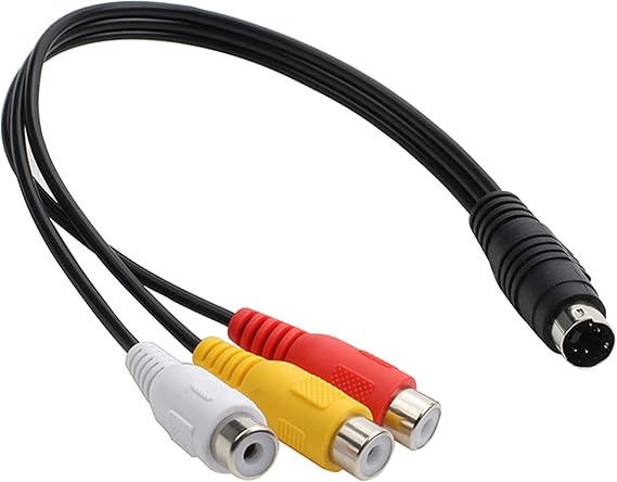 4 Pin S-Video to 3 RCA AV Female Cable for TV PC Computer Video AV Projector for Video TV Laptop Adapter Cable (27cm)