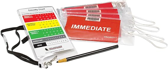 North American Rescue T2 Tactical Triage Kit for Disasters NAR Emergency Casualty Status Card, Tags, Lanyard (20-0040)