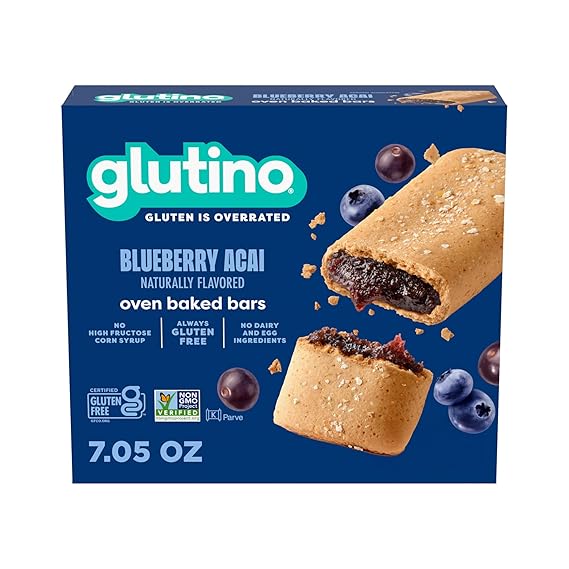 Gluten Free by Glutino Breakfast Bars, Blueberry, 1.41 oz ( 5 Bars )