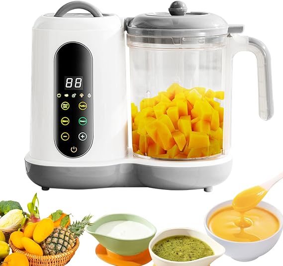 Baby Food Maker, Baby Food Processer, Puree Blender, Steamer and Blender | Multifunctional Baby Food Processor and Steamer, Auto Cooking and Grinding, 400ML, 4 Cooking Presets, Touch Screen Operation